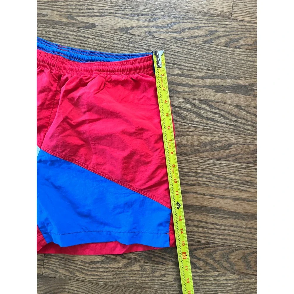 Chubbies Mens Swim Trunks Red White Blue Colorblock Logo Shorts Size L